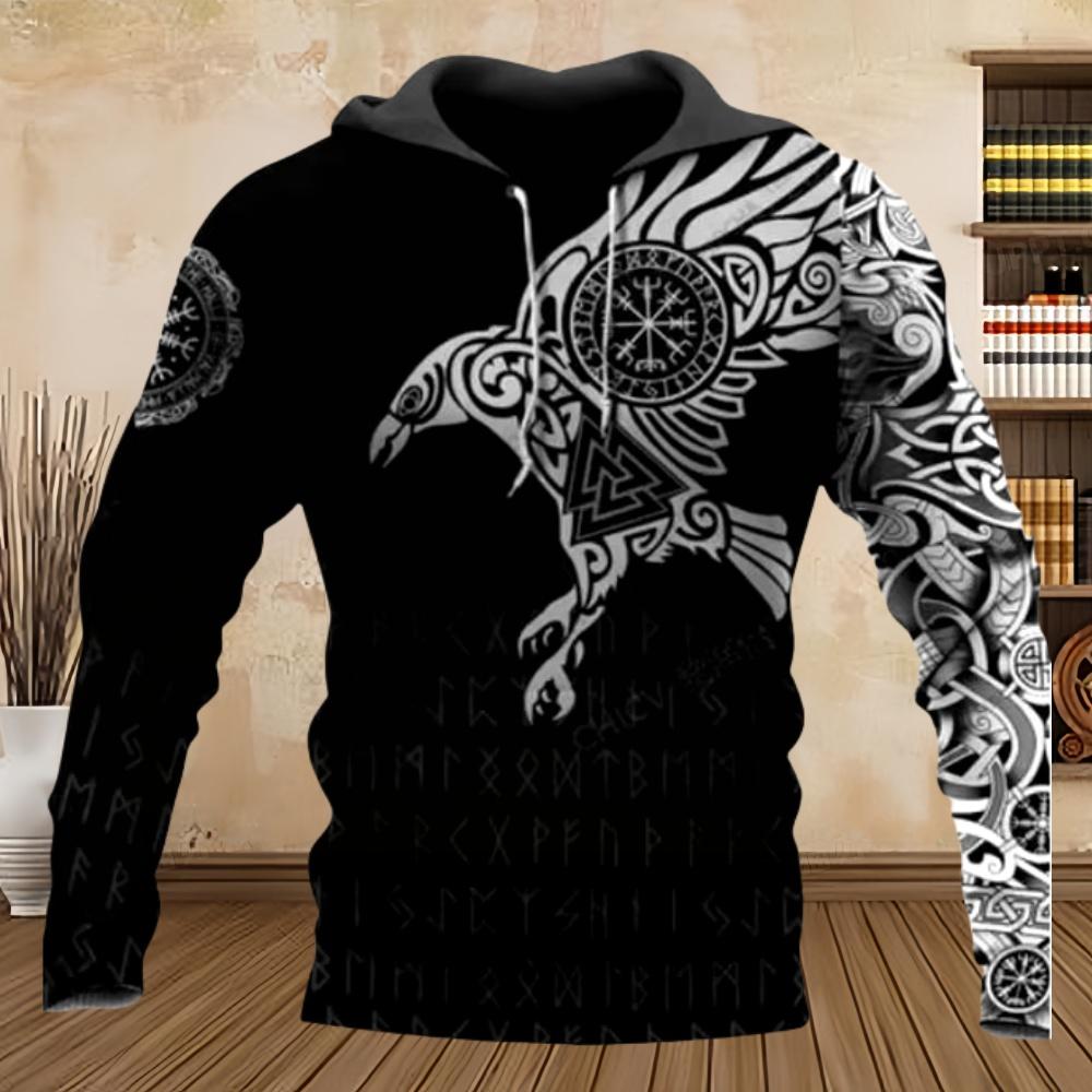 2025 New Hoodie 3D Print Harajuku Print Pullover Men's Hooded Sweatshirt Kangaroo Pocket Vintage Male Clothing Fall Long Sleeve