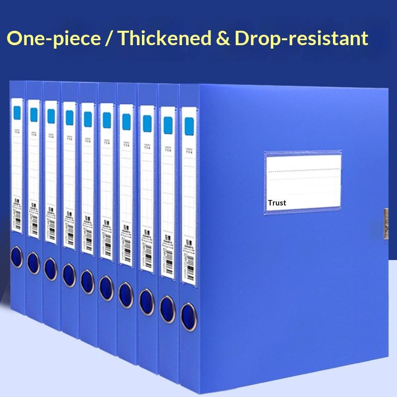 Trust 3 Pack Thickened Foldable Pp File Storage Boxes 25 35 55 75Mm Thickness Black Blue Office Document Contract Organizer