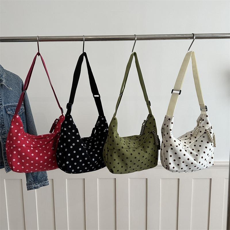 Tide Spring Summer, Simple Polka Dot Largecapacity Commuter Messenger Bag Lazy Wind Highend Bag