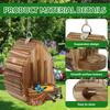 Hanging Wood Bee House Butterfly Feeder with Rope Decorative Bee Nesting Box Multifunctional Moth Habitat for Garden Balcony