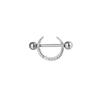 2 Stück Chirurgisches Titan Gerader Barbell Zirkon Rund U-Form Brustwarzenringe Sexy Piercing Brustschmuck Damen Accessoires