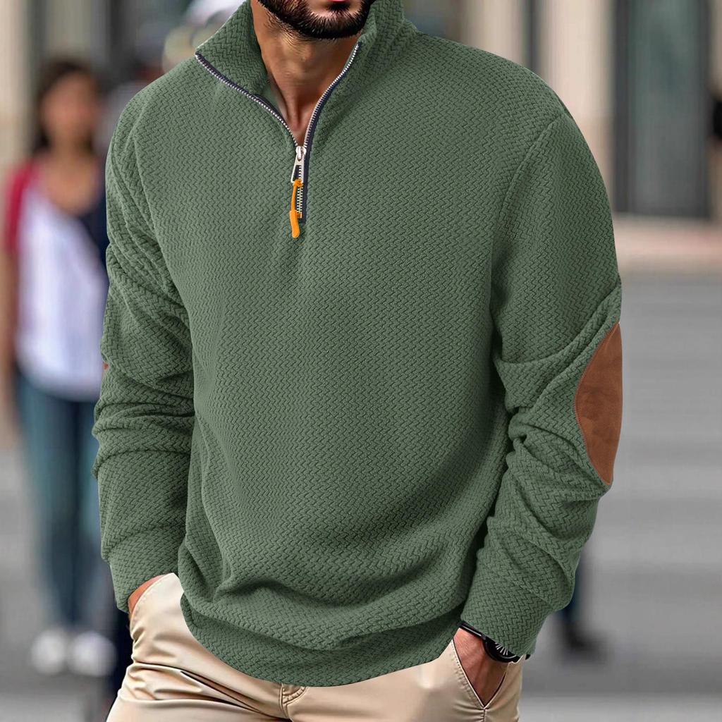 2025 Autumn/Winter Men's Outdoor Fleece Jacket with Stand-up Collar and Long Sleeves