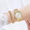Casual Quartz Wristwatch Alloy Band Ladies Dress Watch Fashion Diamond Inlaid Watch  Women's