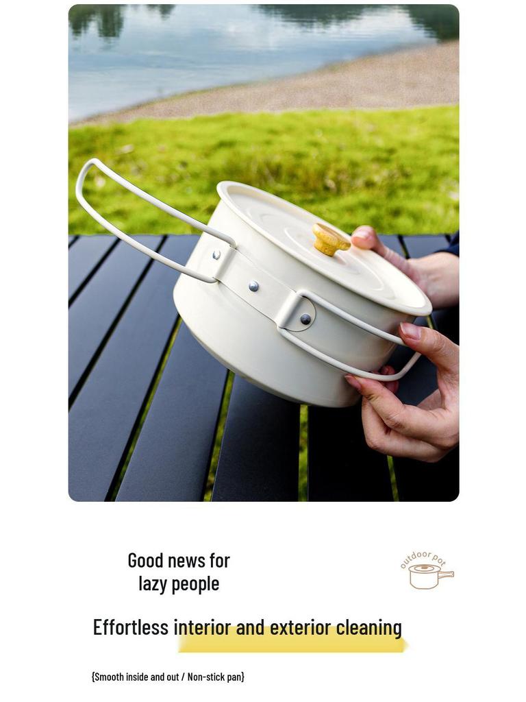 JETBeam 304 Stainless Steel Camping Cookware Set: Includes Outdoor Kettle and Pots for Camping and Picnicking.