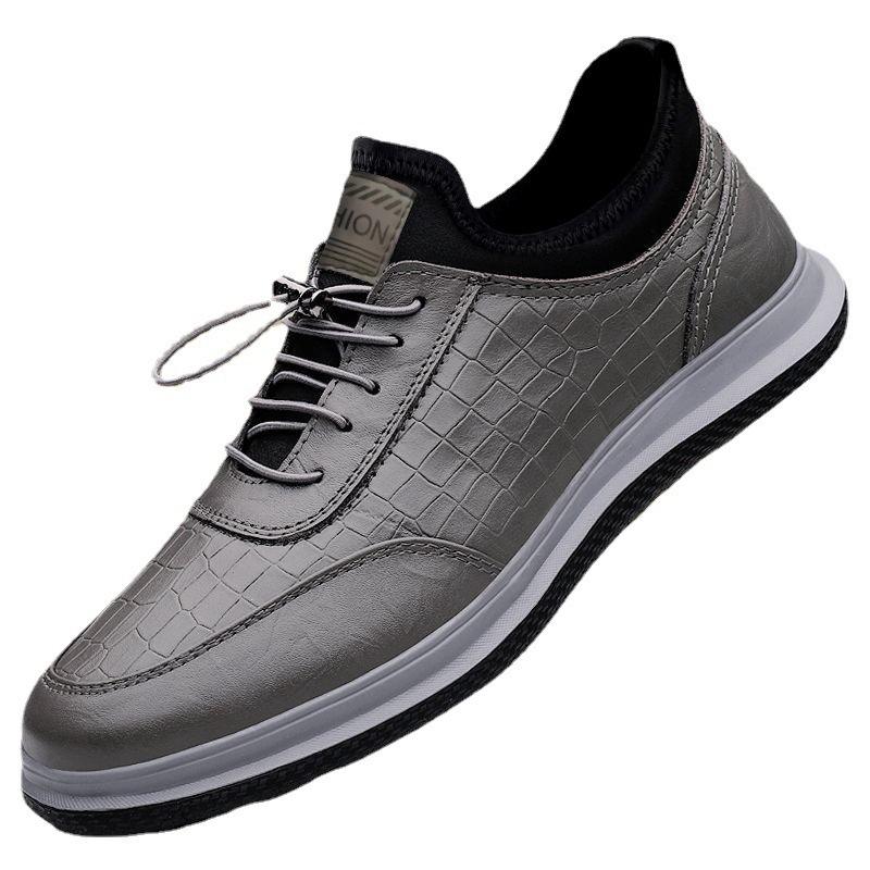 Men's Shoes, Men's Lace-up Leather Shoes, Men's Casual Shoes, Lightweight And Comfortable Flat-bottomed Business Shoes