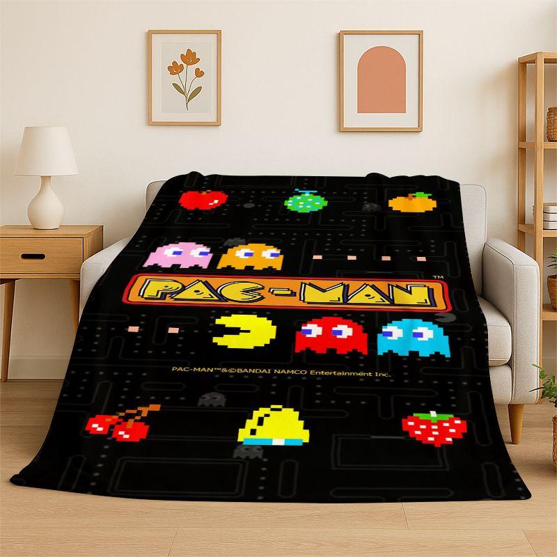 Retro P-Pacman Game Soft Flannel Throw Blanket,Cozy Blanket for Bed,Couch,Sofa,Bedroom,Living Room,Travel,Picnic  Camping