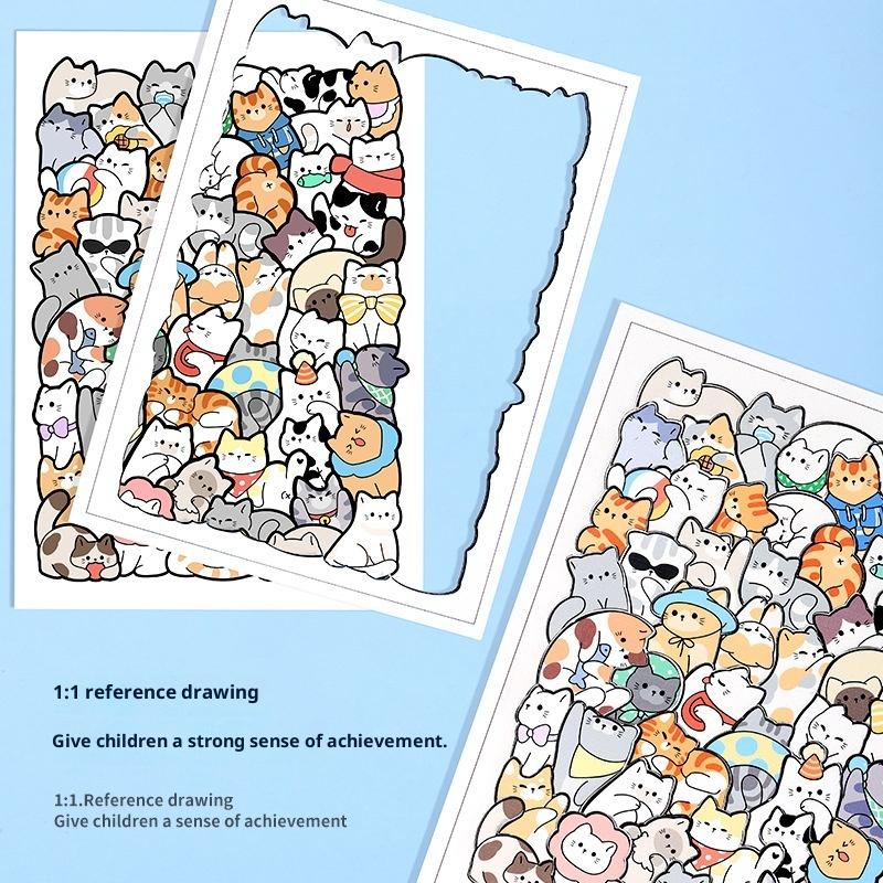 1 Juego Gatos Dinosaurio Oso Juguete Educativo Para Niño Animal Rompecabezas de Madera Rompecabezas Apilables Juguetes Niños Niñas Regalos Decoración de Navidad