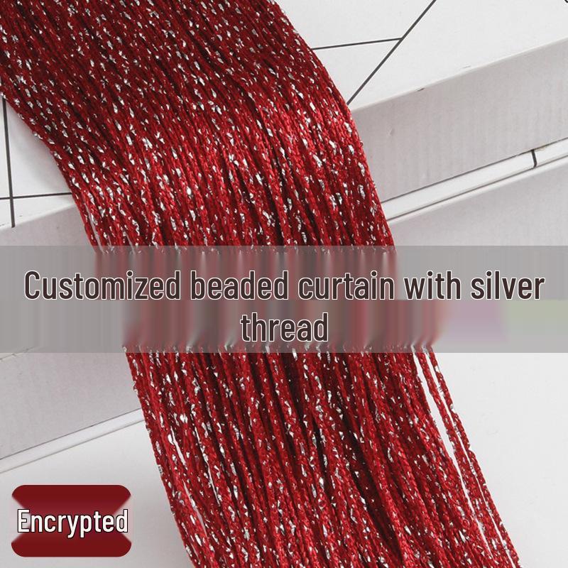 3m Wide Encrypted Silver Wire String Curtain with Tassel - Wedding Decoration & Ceiling Ring