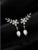 VICAKER Simple Pearl Wreath Zirconia Earrings for 18k Gold Earrings for Earrings Design, Sparkling, Fashionable, Branch-shaped Women, Popular,
