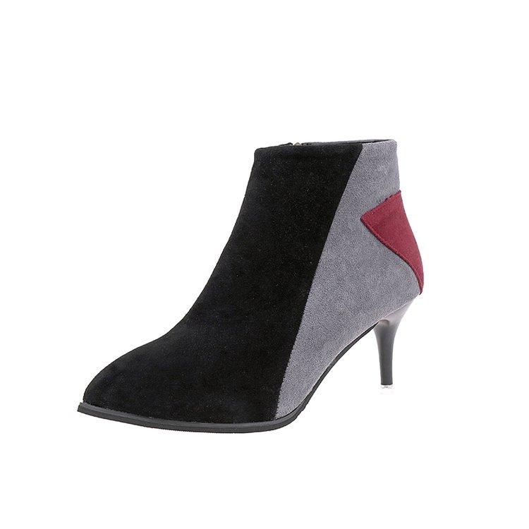 Mote ankel vinter kvinner Støvler 2 stil casual Komfortable støvler glidelås Høye hæler kvinner Støvler sko kvinner pumpsyhj89