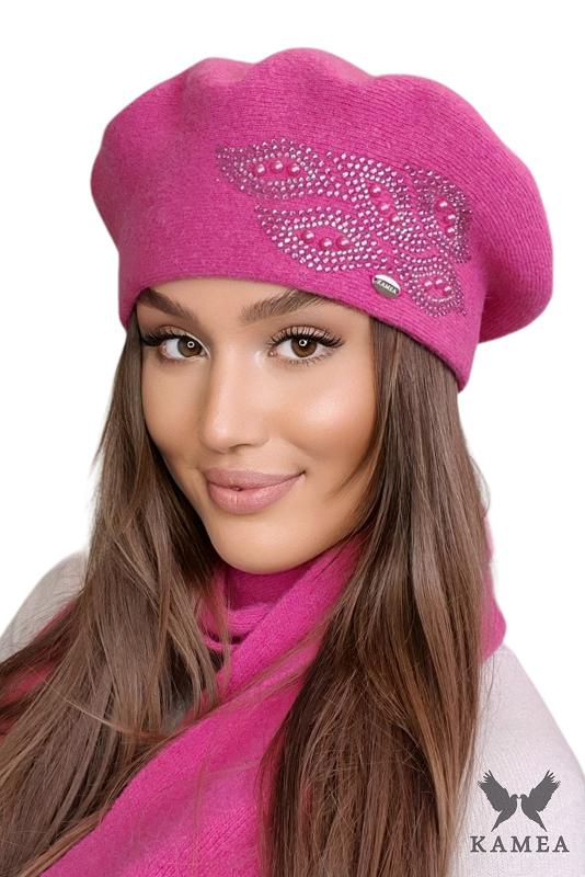 Heidi Women' Winter Beret Raspberry Color