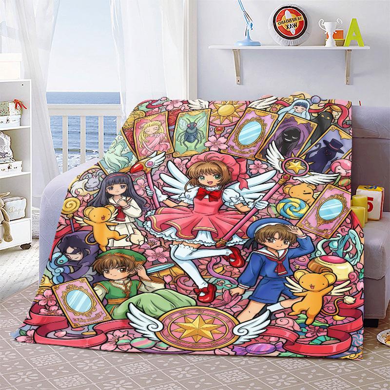 Cardcaptor Sakura Warm Blanket Flannel Throw Soft Cozy Lightweight Blanket for Bed Sofa Home Decor -QJY