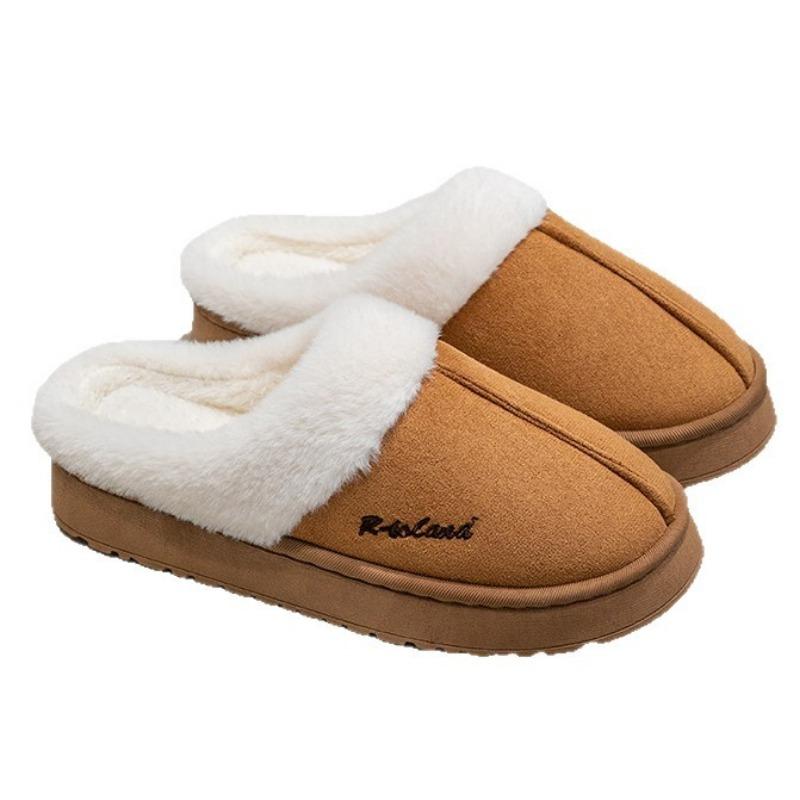 Fleece warm thick-bottomed cotton slippers women's indoor home slippers can be worn outside, wear-resistant and non-slip bag head price