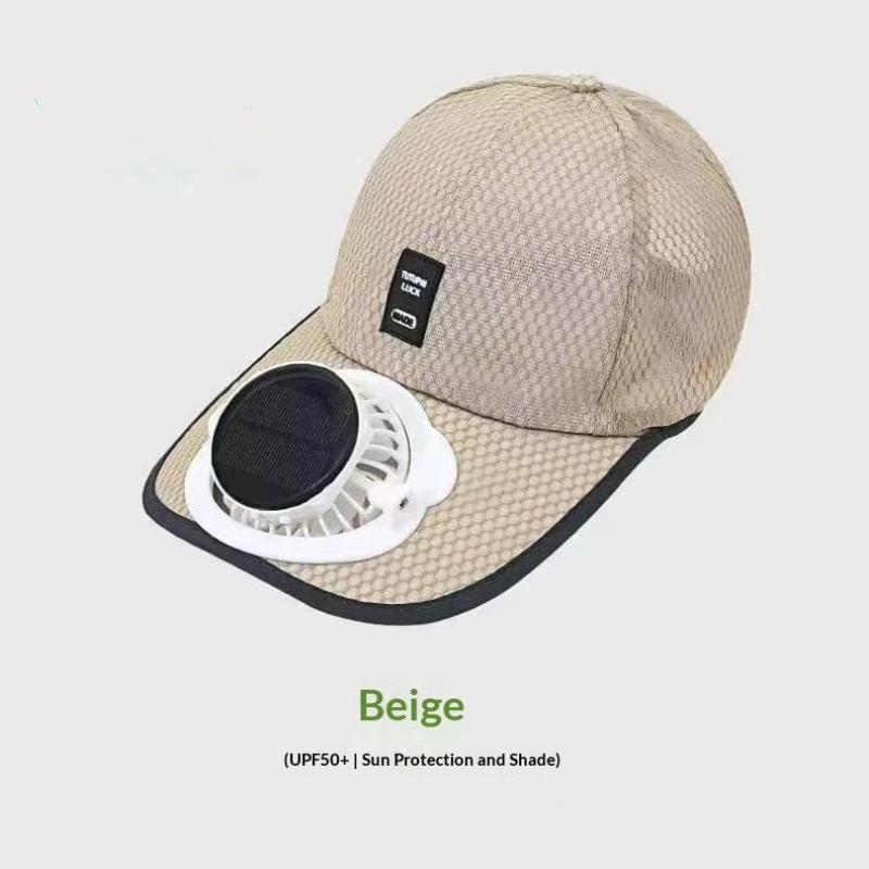 Lightweight Solar Powered Fan Baseball Cap 3 Adjustable Speeds Dual Power Supply For Outdoor Summer Hiking Camping