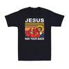 Jesus Has Your Back Jiu Jitsu Retro Christian Jesus Vintage Men's T-Shirt