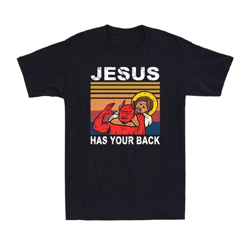 Jesus Has Your Back Jiu Jitsu Retro Christian Jesus Vintage Men s T-Shirt L
