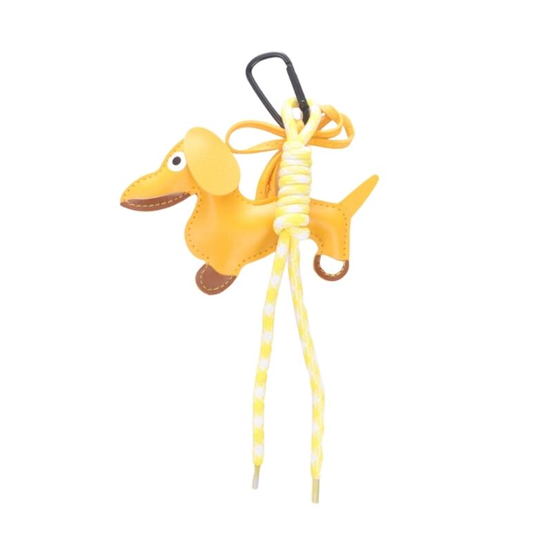 Vintage Brelok z Psem Jamnikiem Unikalne Style Wytrzymałe Materiały PU Elegancka Zawieszka do Dekoracji Torby i Kluczy Codzienne Użytkowanie