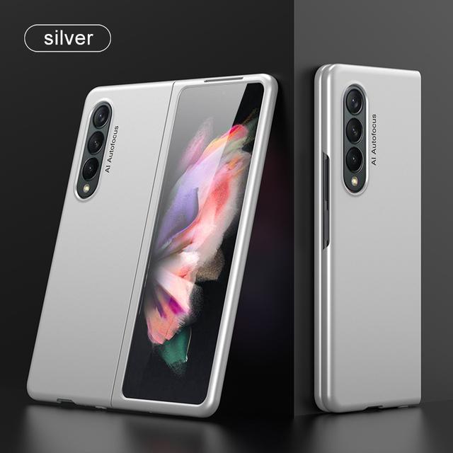 

Чехол для Samsung Galaxy Z Fold 3, ультратонкий жесткий защитный чехол для ПК, матовый тонкий деловой чехол для Z Fold3 For Galaxy Z Fold 2 серебряный