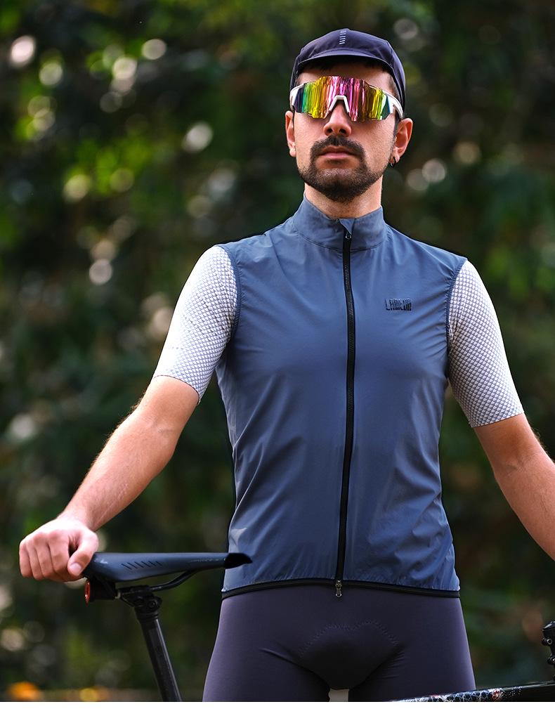 Lampaida Unisex Windbreaker Vest: Sweat-Absorbent, Quick-Dry Cycling Jersey for Spring/Summer.