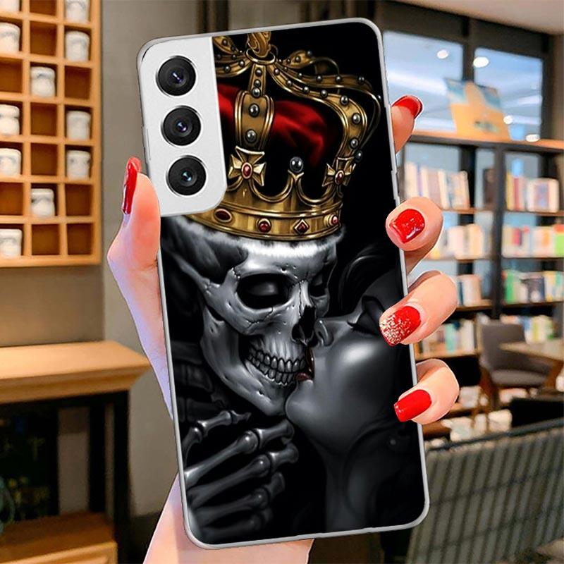 Grim Reaper Skull Skeleton Cover Phone Case For Samsung Galaxy S26 S25 Edge S24 Ultra S23 S22 Plus S21 S20 FE Soft Fundas Shell
