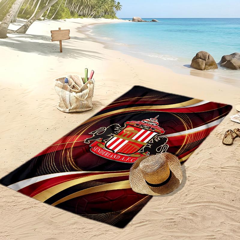 Sunderland Football Print Beach Towel, Large Soft Quick Dry Towel for Beach Camping Swimming