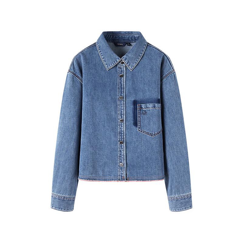 Navigare Women s Casual Long-Sleeve Denim Shirt S