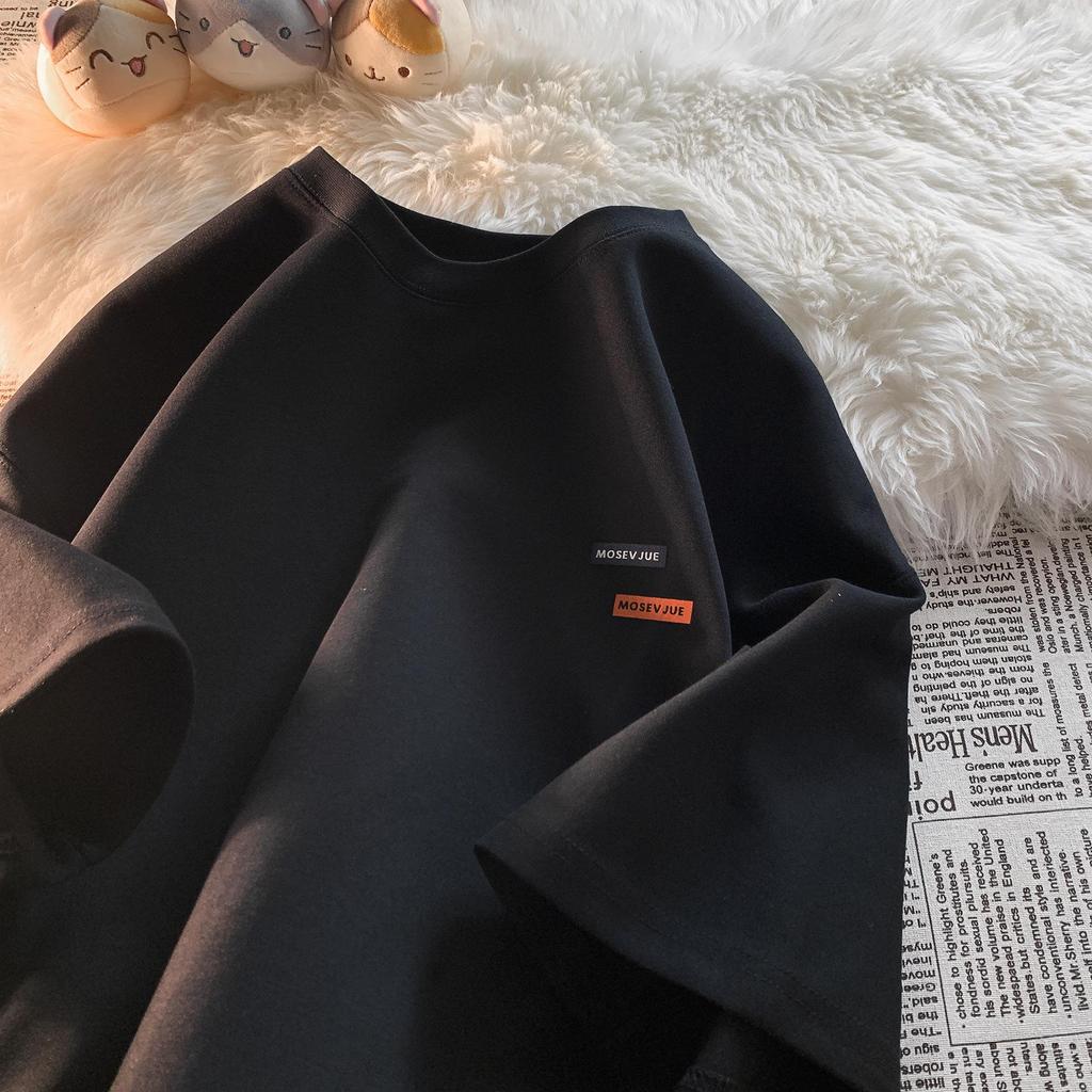 Men's Oversized American Retro Short-Sleeve T-Shirt with Small Collar - Trendy Summer Cotton Style