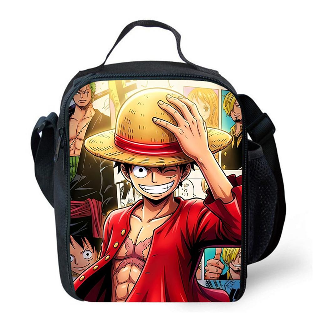 One Piece Lonchera Térmica Cartoon Thermal Lunch Bag Lightweight Portable Cooler Tote For Boys Girls School Picnic Camping Trip