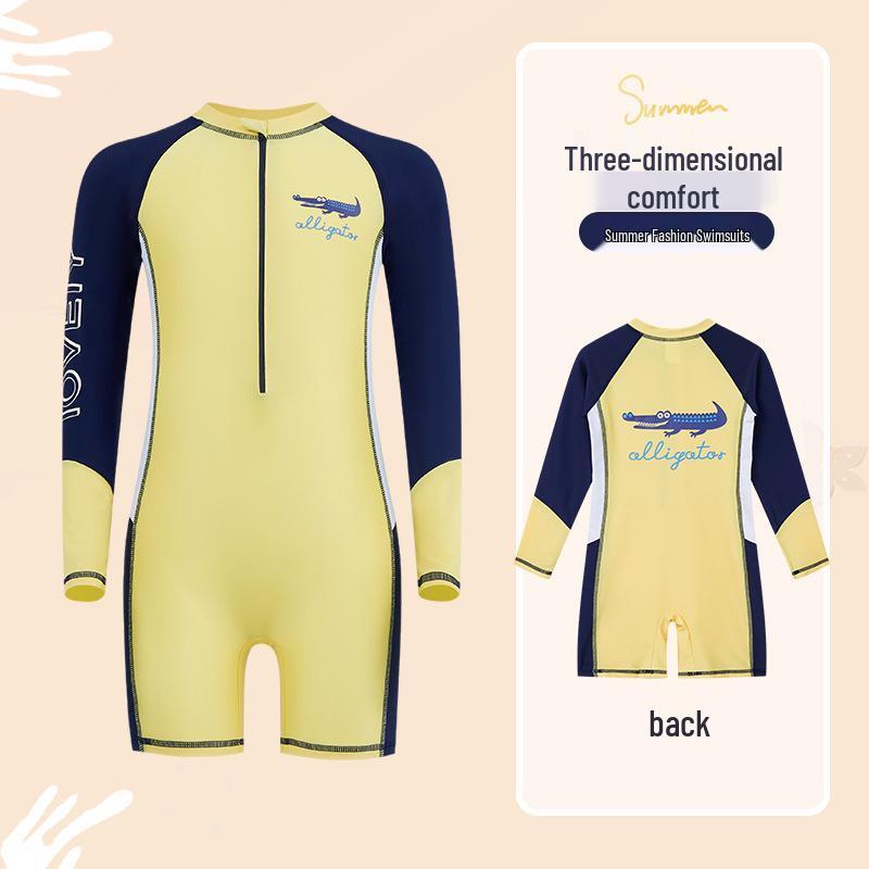 

Children s Long Sleeve Crocodile Swimsuit: Quick-Dry, Sun-Protective One-Piece for Boys 3XL for height 120-130 cm, weight 22-26 kg