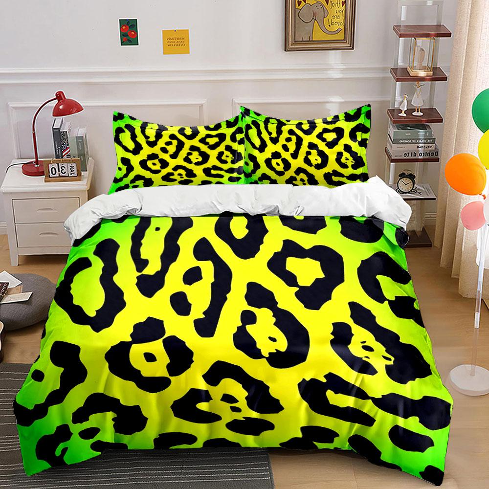 Leopard Print Bedding Set Bedding Duvet Cover Set Duvet Cover Pillowcases (1 * Duvet Cover 2 * Pillowcases, without duvet insert) 135x200cm