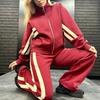 2025 Women's Autumn Fashion Color Block Two-Piece Casual Sports Suit