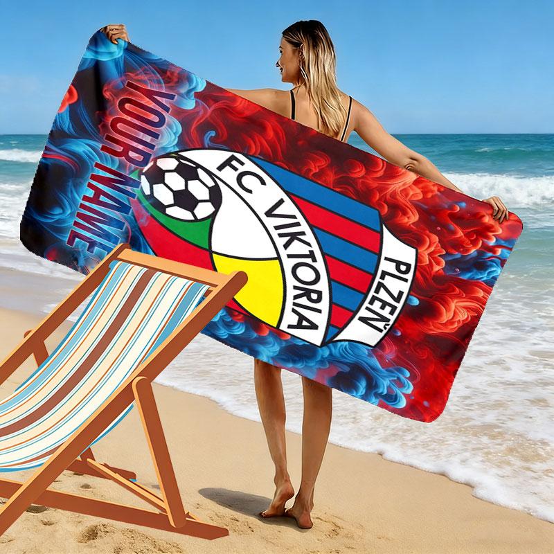 Custom Viktoria Plze Print Beach Towel, Large Soft Quick Dry Towel for Beach Camping Swimming