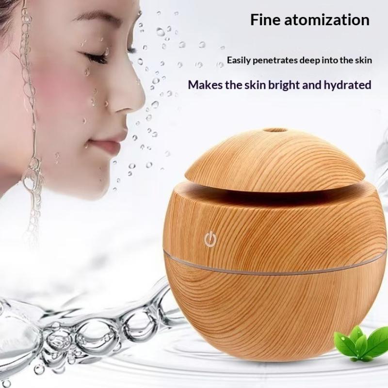 Woodgrain Ultrasonic Usb Humidifier And Essential Oil Diffuser Portable Desktop Aromatherapy For Home Office Use