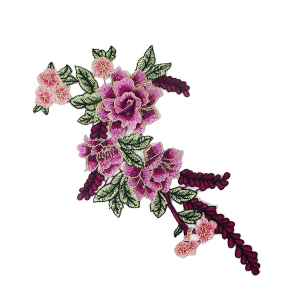 Polyester Fiber Embroidery Flower Patch DIY Handmade Floral Patches Fashion Sew On Patch  Hat