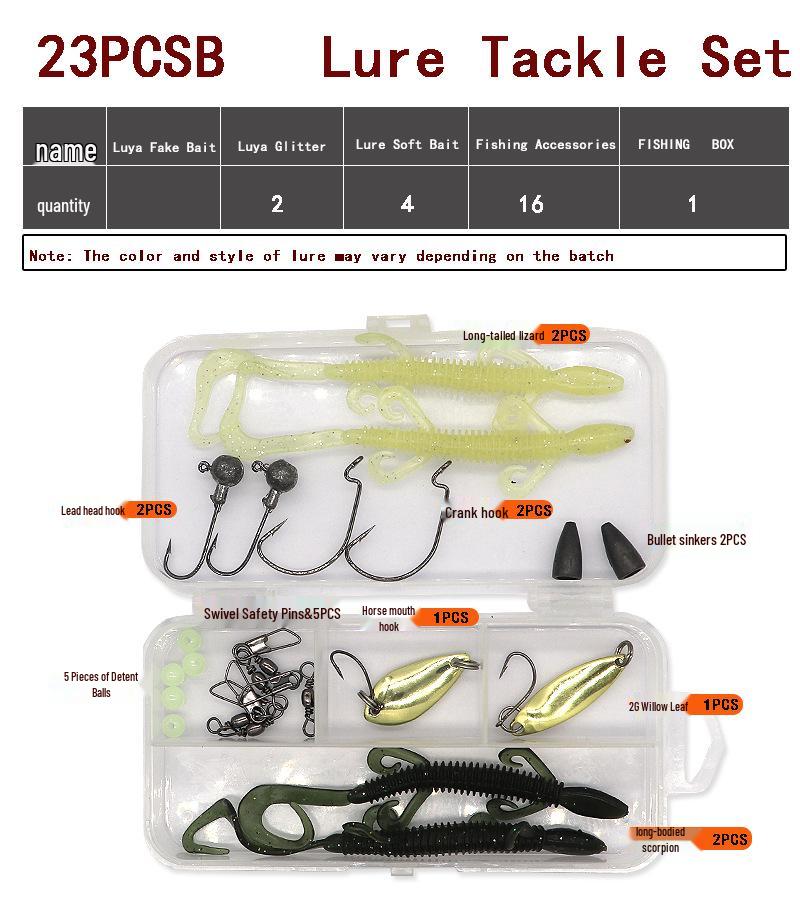 Lure Spinner & Soft Bait Thunder Frog Minnow Hook Combo Set In Box