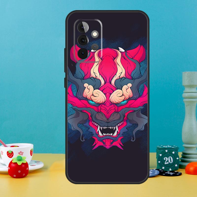 Samurai Oni Mask Case For Samsung Galaxy A25 A54 A34 A14 A52 A32 A12 A13 A33 A53 A15 A16 A36 A56 A26 A05 A35 A55