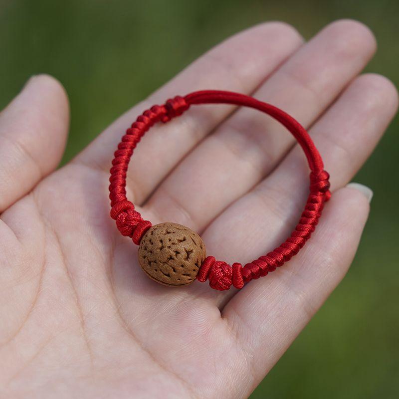 

Baby Peach Pit Bracelet Amulet New Baby Shock-Proof Anti-Shock Peach Wood Cinnabar Bracelet Children Safe Red Carrying Strap [Full Red] Peach Pit red rope bracelet [adult]]
