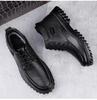 Men's Extra Large Leather High-Top Boots - Business Casual Style with Big Toe Cap and Plus Velvet Lining