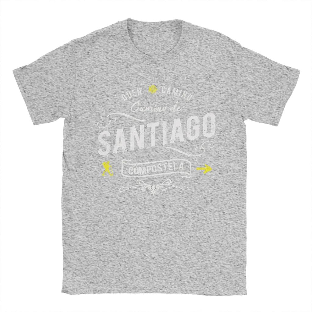 Men T-Shirt Buen Camino De Santiago Compostela Peregrino Vintage Cotton Tee Shirt Short Sleeve T Shirt Crew Neck Tops