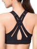 Yvette Sports Bra for No Cross Quick High Sports Plus Sports S Black Women, Bounce, Back, Drying, Adjustable, Support, Bra, Size, Running, Training,