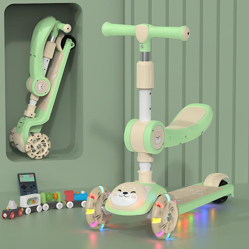 Hulajnoga dziecięca, Hulajnoga składana ślizgowa trzy w jednym dla chłopców i dziewczynek