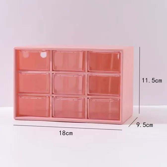 Drawer Storage Box with Adjustable Compartments, Makeup Organizer Small Dividers, Plastic Desktop Cosmetic Container