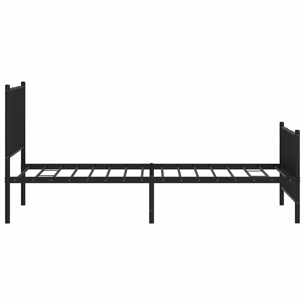 Vidaxl Struttura Letto in Metallo con Testiera e Pediera, Nera, 100X190Cm