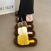 Retro rhinestone thick-soled fluffy slippers outer wear 2025 new small height increase comfortable and lightweight one-pedal slippers
