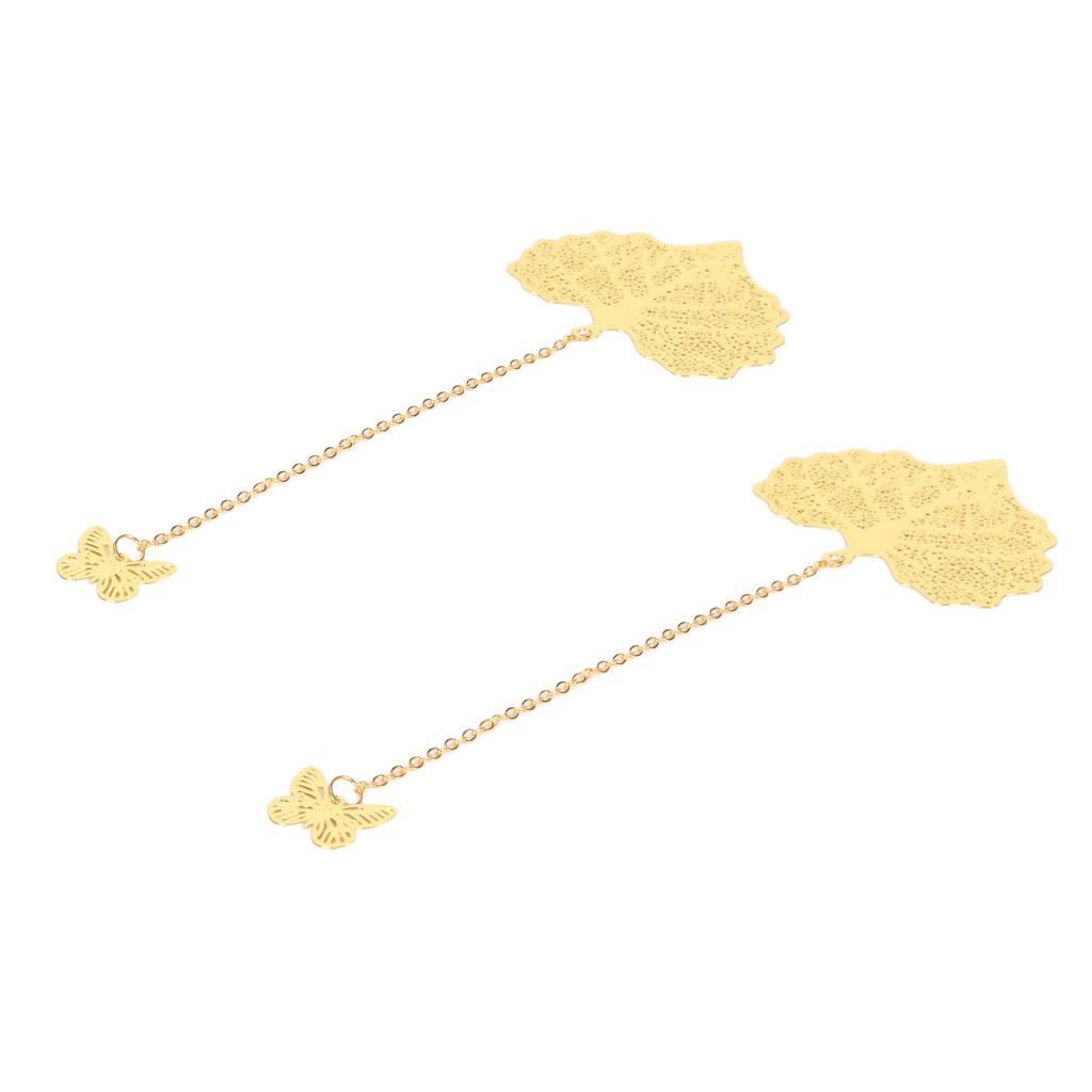 2pcs Leaf Vein Bookmark Metal Ingenious Vintage Thin Lightweight Hollow Leaf Bookmark for Household