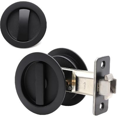 Dontay Pocket Door Passage Lock, Double Sided Rotation, Privacy (Bed/Bath) Latch, Flush, Large Locking Lever, Hardware for 1 3/8” To 2 3/16”