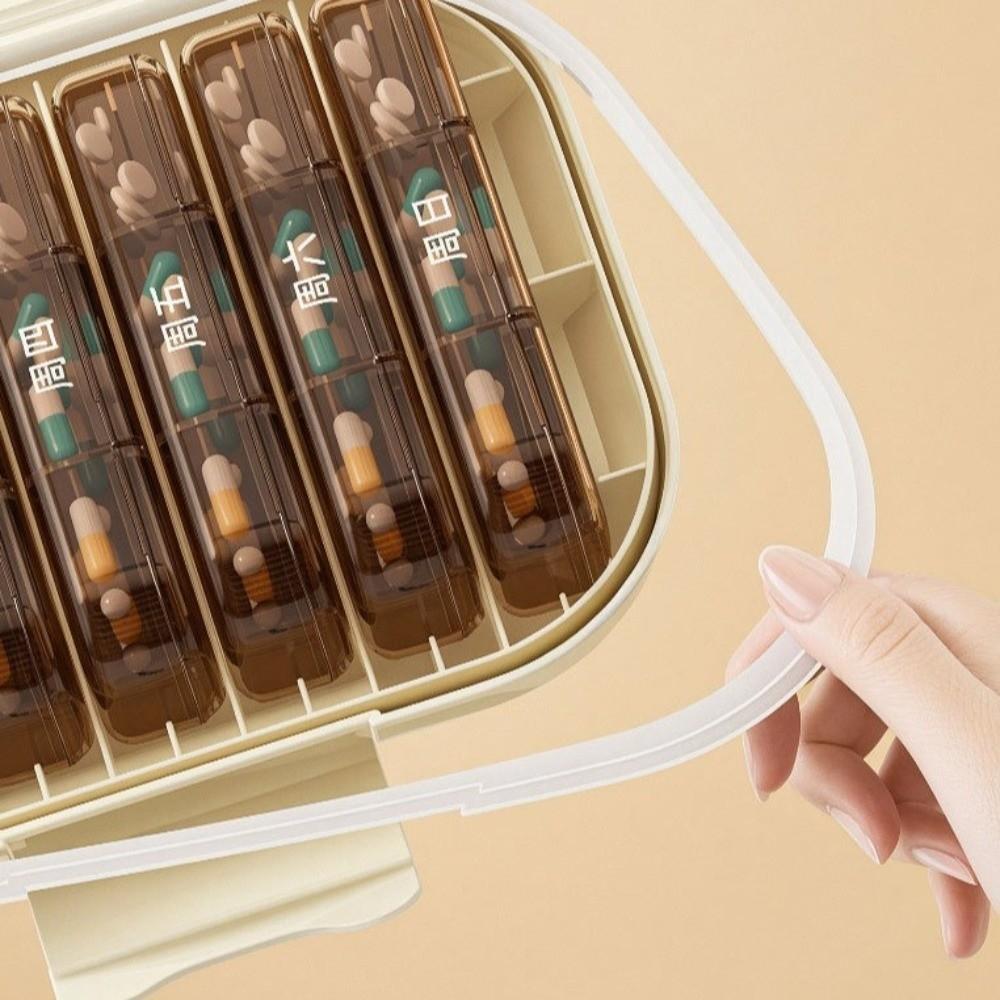Waterproof Medicine Dispenser 21-Compartment Weekly Pill Organizer Medicine Box  Travel