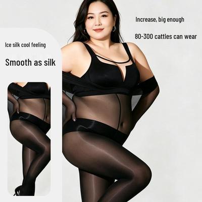 Plus Size 912-Needle Anti-Sag Horse Oil Shine Stockings - Extra Large, Anti-Snag, Sexy Silk Pantyhose (Up To 300 Jin)
