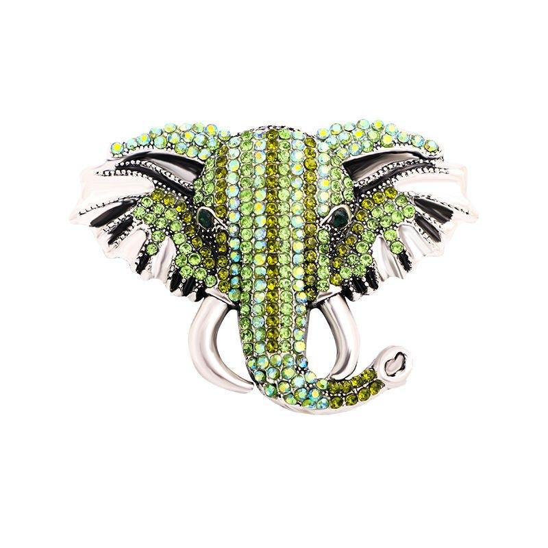 Pretty Elephant Animal Woman's Pendant Brooch Pin Gift Rhinestone Crystal Brooches