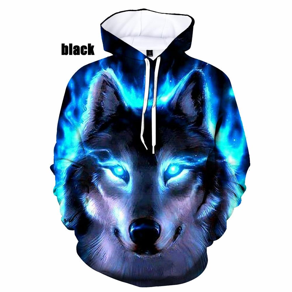 New Fashion Wolf Hoodies 3D Animal Wolf Printed Hoodie Casual Men Women Hooded Pullovers